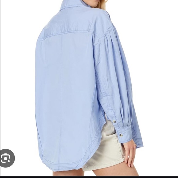 We the Free Oversized happy Hour Poplin Button Down Top - Picture 5 of 12